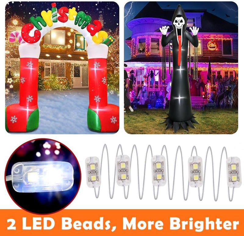 KOOY Inflatable Fan Replacement 12V 1.5A, Mini Air Blower Fan with 12V 2A Adapter and 5 LED Bulbs for Halloween Christmas Inflatable Outdoor Yard Decorations - Image 3
